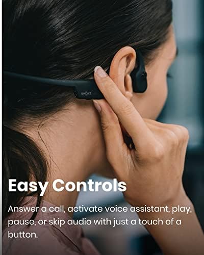 SHOKZ OpenComm Wireless Bone Conduction Headsets, Bluetooth Wireless Headset with Noise Cancelling Microphone, 16 Hours Talk Time, Open-ear Bluetooth 5.1 Headphones for Work, Call, Meeting, Driving
