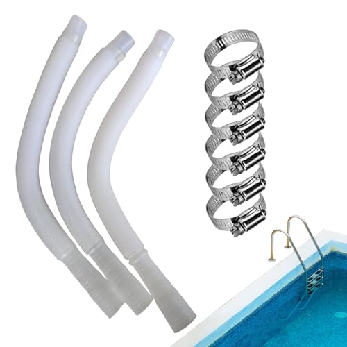 Tubo di ricambio per pompa per piscina, tubo per pompa per piscina, Tubo flessibile di ricambio per filtro pompa piscina da 3 pezzi con morsetti, Accessori per piscine per piscine Soft Side, vasche id