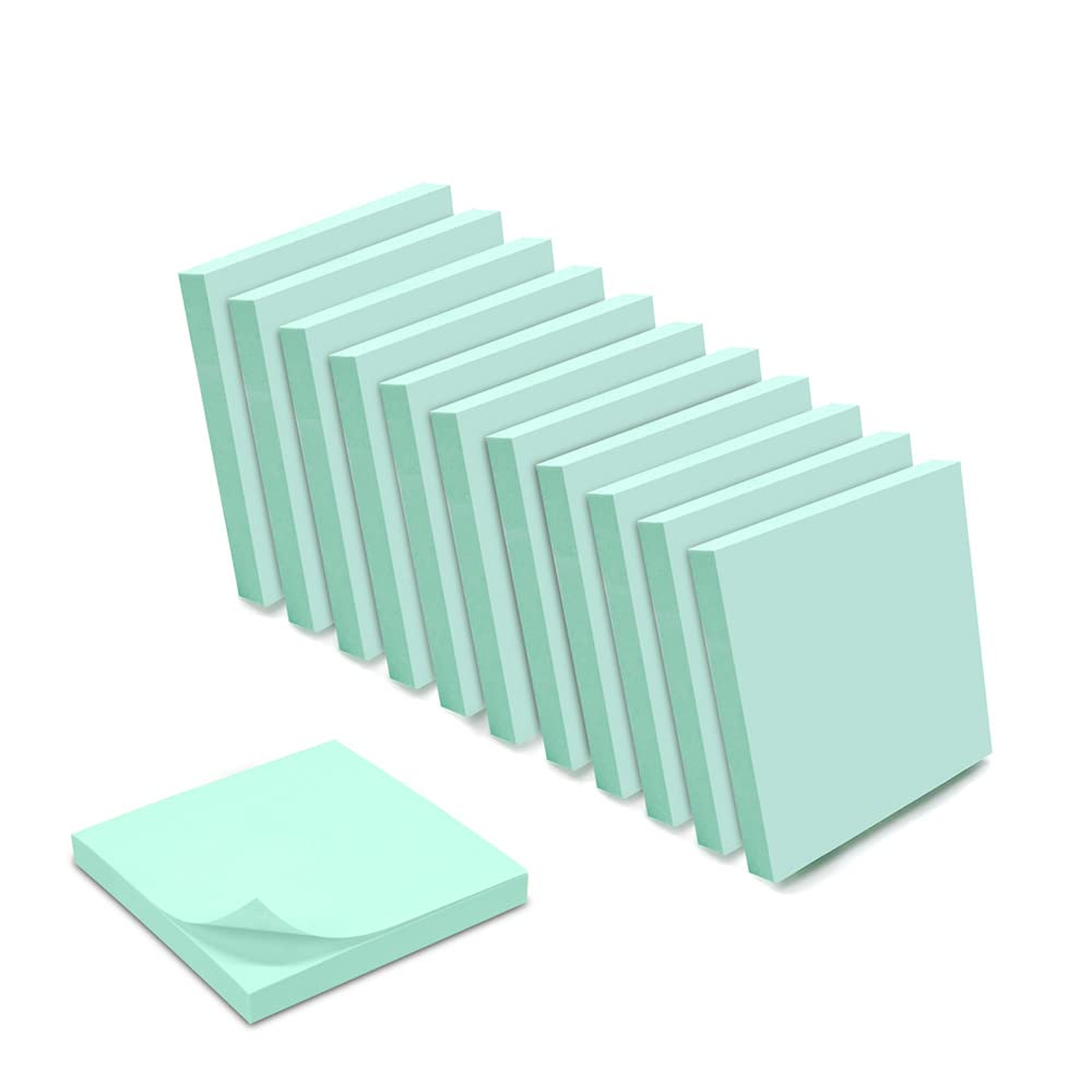 WAYTEX Repositionable Self-Adhesive Notes Pastel Blue 12 Pads of 100 Sheets 75 x 75 mm