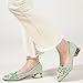 Women's Rhinestone Fashion Pointed Toe Pearl Diamond Low Heel Dress Wedding Work Business Dance Pumps 2Green Size 8.5