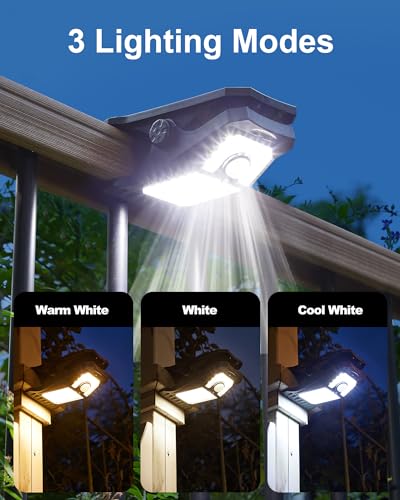 Image of Solar Motion Sensor Lights Outdoor, Clip on Solar Lights Outdoor Waterproof, High Bright Solar Powered Security Lights for Outside Fence Chain Link Camping (2, 118 LED)