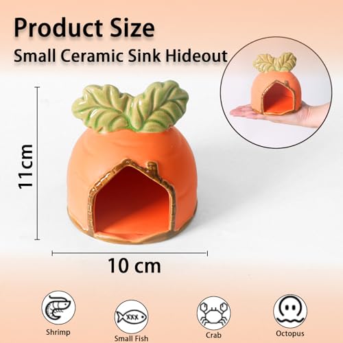 Image of Ceramic Aquarium Decor Orange Carrot Betta Fish Tank Accessories