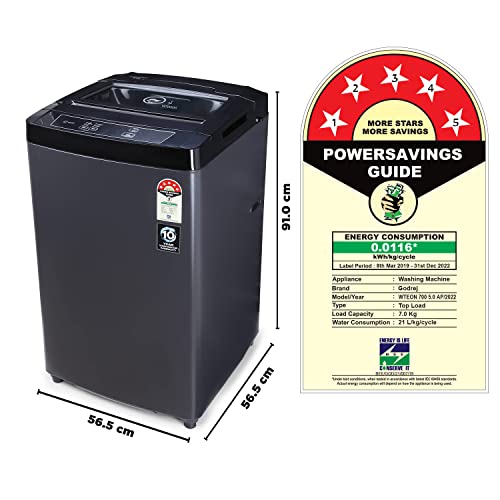 Godrej 5 Star Fully Automatic Top Loading Washing Machine 7 Kg - Image 3