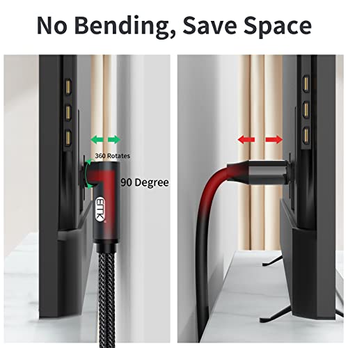 EMK Optische Kabel, Korte Tot 90 Graden Roteerbaar, Instelbaar, Toslink Optische Audiokabel Voor Blu-ray Player, Soundbar, HDTV, PS3 / PS4, Xbox en Meer (90 Graden Zwart, 2M) - Image 6