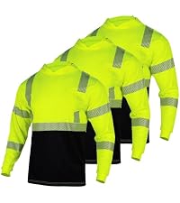 FONIRRA 3-Pack Safety Reflective High Visibility Shirts For Men - Hi Vis Construction Work Shirts, Short Sleeve, Orange, X-Large