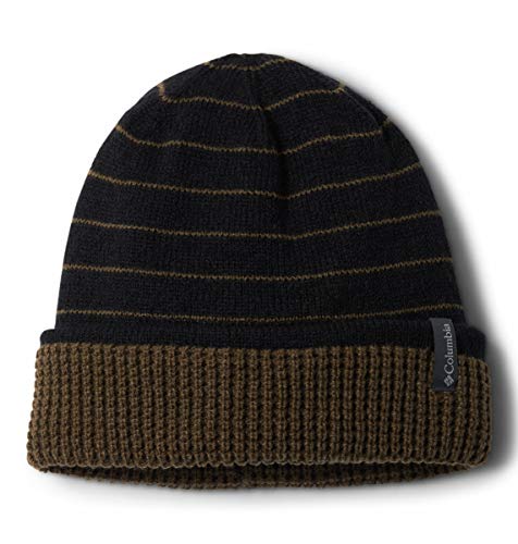 Columbia Men's City Trek Reversible Beanie, Black Stripe/Olive Green, One Size #TOP3