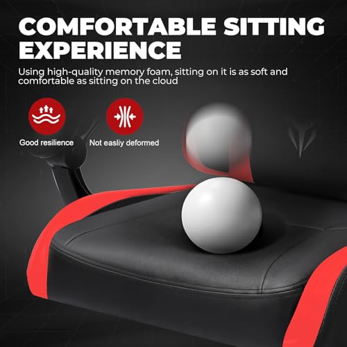 Image of GTPLAYER Gaming Chair High Back Computer Chairs Rest for Adults, Ergonomic Height Adjustable Recliner Chair 300lbs with Linkage Armrest and Lumbar Support for Home Office, Red