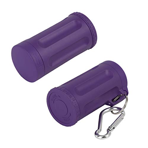 Image of X AUTOHAUX Portable Car Smokeless Windproof Ashtray with Keychain Lid Purple