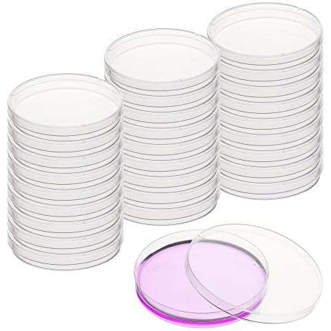 Labvida 20-Pack Sterile Petri Dishes with Lids - 90mm Diameter, 15mm Depth - 3 Air Vents - Ideal for Mycology, Bacteria Cultivation, Lab Testing, and Science Projects, LVAE001 Cover