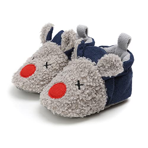 Baby Boys Girls Soft Plush Slippers Indoor Toddler Infant Warm Winter Cartoon Animal House Baby Christmas Shoes2