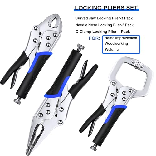 ACOSEA Vice Grips, pacote com 6 alicates de aperto de torno de 12,7 cm/17,8 cm/25,5 cm, conjunto de