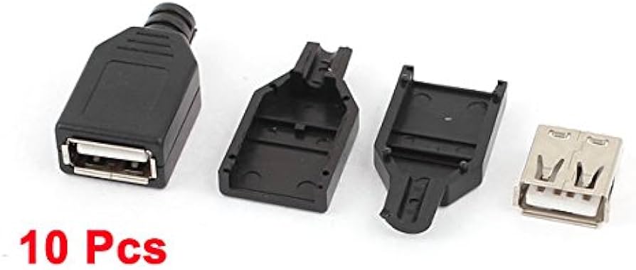 Amazon.co.jp: uxcell USBメスコネクタ 10個入り メタル プラスチック