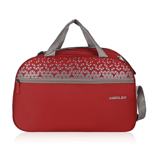 Image of M MEDLER Sentro Wheel Duffle Bag | Waterproof Strolley Duffle Bag | 2 Wheel Duffel Bag | Luggage Bag with Cabin Size & Adjustable Strap - (Red)