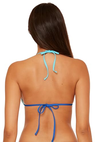 BECCA Women's Crinkle Crush Triangle Bikini Top, Adjustable, Tie Back, Swimwear Separates3