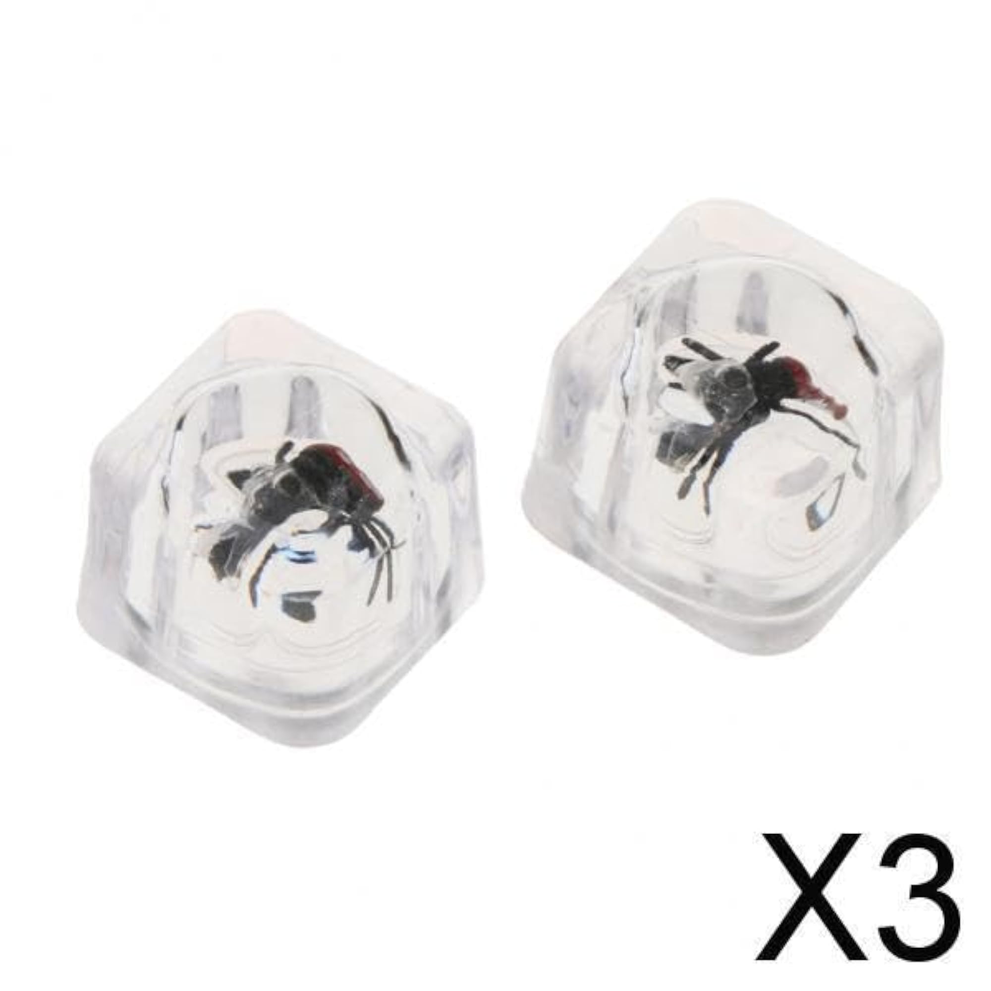 3x2pcs Simulation Ice Cube with Insect Inside