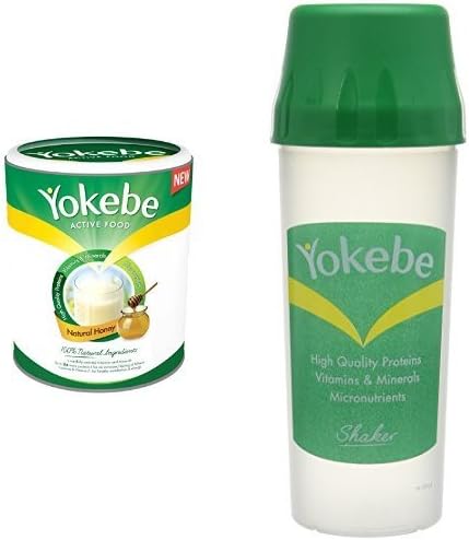 Yokebe 4 Tub Weight Loss Shake Bundle Pack with Shaker -Natural Honey - 40 Portions