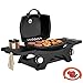 Outsunny 2 Burner Gas Grill with 2 Detachable Side Tables, 3.8 KW Steel Barbecue Grill with Cast Iron Grates, Tabletop BBQ with Lid, Thermometer, Grease Tray, 4 Hooks, Black