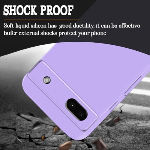 Image of amazon basics Mobile Cover for Google Pixel 7a 5G | Full Camera Protection | Premium Liquid Silicon Case | Flexible Bumper Case for Google Pixel 7a 5G (Purple)