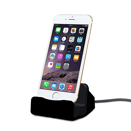 Efanr iPhone Charger Dock, Aluminum Charge Data Sync Desktop Stand Charging Cradle Dock Station Holder with Lightning Cable Connector Compatible with iPhone 7 7 Plus SE 6S 6 6S Plus 6 Plus 5s 5 5c