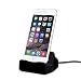 Efanr iPhone Charger Dock, Aluminum Charge Data Sync Desktop Stand Charging Cradle Dock Station Holder with Lightning Cable Connector for iPhone 7 7 Plus SE 6S 6 6S Plus 6 Plus 5s 5 5c (Black)