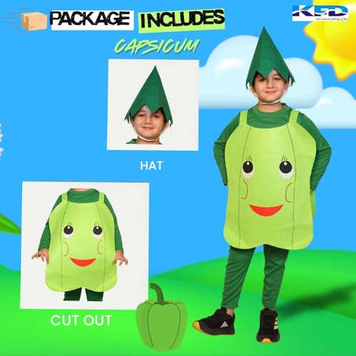 Image of Kaku Fancy Dresses Fruit and Vegetable Costume Paper Cutout with Cap For Kids | Healthy Food Costume For Boys & Girls (Tracksuit Not Included)