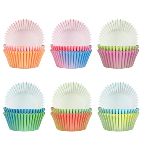 300 Muffinförmchen, Cupcake-Förmchen mit Farbverlauf, lebensmittelechtes Cupcake-Papier, cupcake wrapper, 7 x 5 x 3 cm