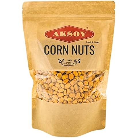 Aksoy Natural Craving Salted and Roasted Corn Nuts 500gr | Original Toasted Corn Kernels in Resealable Bag - Crunchy Cover