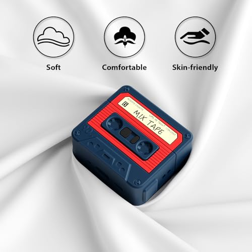 Image of KOREDA Compatible with AirPods 4 Case Cover, Funny Cassette Tape Design Case for Airpods 4th Generation 2024, Cute Cartoon Fashion Silicone Protective Case for Women Men (Blue)