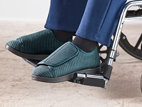 Silvert's Adaptive Clothing & Footwear Men’s Double-Extra Wide Slip-Resistant Slippers For Seniors - Black/Black 9 #TOP4