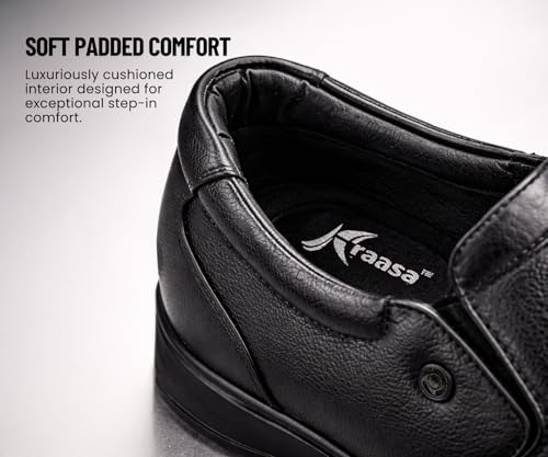 Image of Kraasa Men's Formal Slip-On Shoes | Vegan Leather Upper | Airmix Sole | High Cushioning | Lightweight & Comfortable