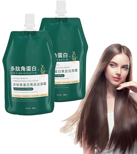 EXQST Crema restauradora del Cabello Quemado con queratina polipéptido Acondicionador sin Enjuague Mascarilla capilar con proteína hidratante Suave y refrescante Crema alisadora para el Cabello