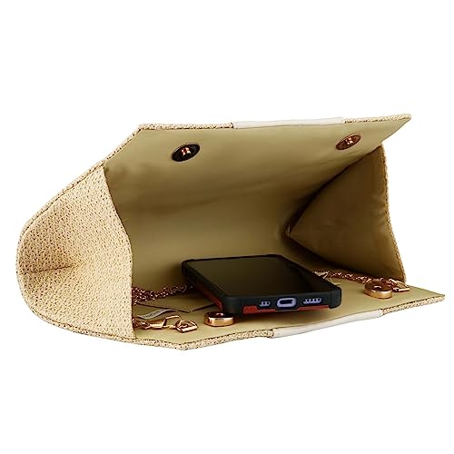 Image of YYW Summer Beach Straw Evening Bag,Straw Clutch Purse Straw Handbag Shoulder Bag Top-handle Bag
