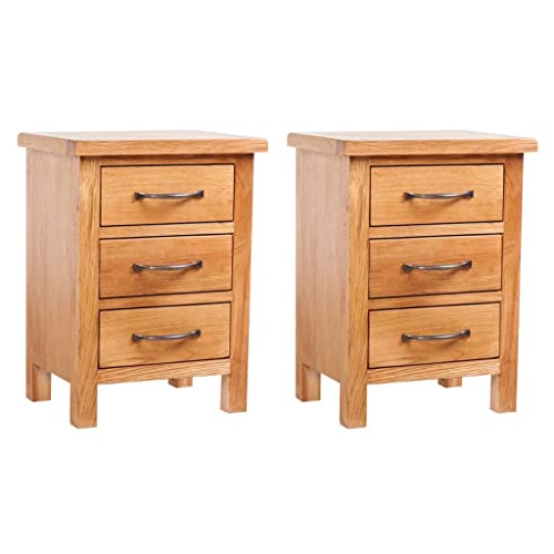 Meuble d'appoint robuste 40x30x54 en chêne massif de style rustique - 2