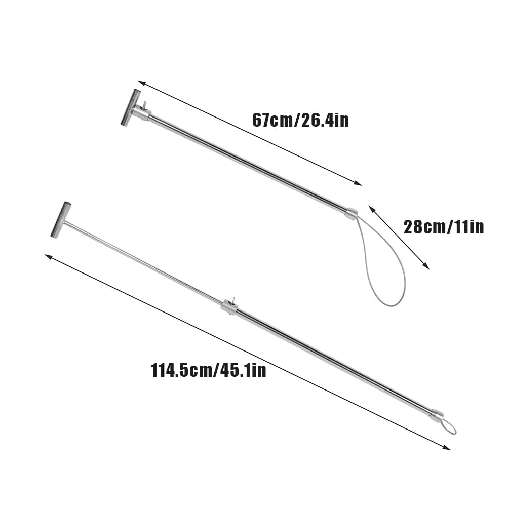 Schweinefangstange Edelstahl Tier-Fixierhilfe verstellbar 67-114cm | Ergonomischer Griff für Einhandbedienung robuste 4mm Drahtschlaufe sichere und stressfreie Fixierung bei der Behandlung