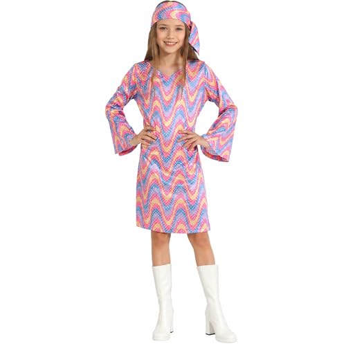 Disfraz Leadtex Disco 70s Para Niñas Rosa Talla 6-8 años