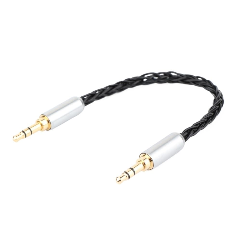 Câble auxiliaire audio HiFi plaqué argent 3,5 mm mâle vers 3,5 mm mâle 3,5 mm (E51601,1 m)