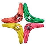 Balacoo 4Pcs Bumerang Hund Spielzeug Flyer Hund Spielzeug Welpen Fliegen Spielzeug Gummi Hund Kauen Molaren Zahn Reinigung Spielzeug