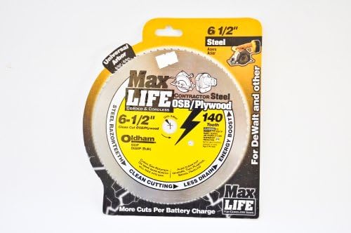 Oldham 650P 6-1/2-Inch 140T Steel Saw Blade Max Life for Plywood and OSB