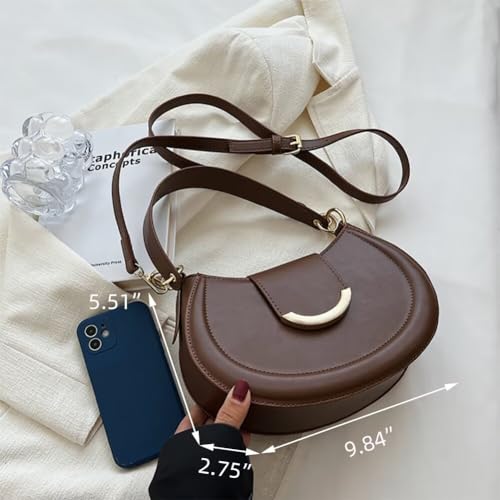 Image of Vegan Leather Shoulder Bag for Women Hobo Crossbody Purse | Structured Vegan Leather, Adjustable Strap, Hobo Style, Shoulder & Crossbody Wear, Magnetic Flap