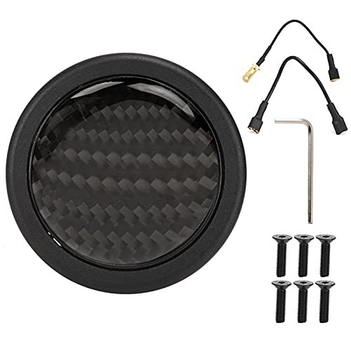 Kit de botón de bocina de fibra de carbono para volante de coche, piezas modificadas