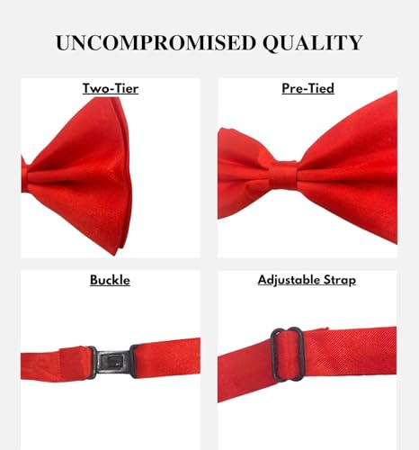 Image of MDSTYLE Bow Ties for Men Pre-Tied Adjustable - Classic Men's Bow Tie - Tuxedo Wedding Formal Bowtie Solid Color Bowties