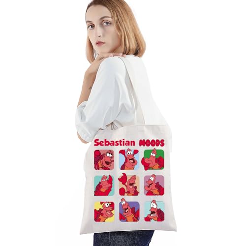 Bolso tipo tote Sebastian Crab para fans de Sebastian, bolso de hombro con diseños de estados de ánimo de Sebastian, merchandising oficial de Sebastian miniatura 4