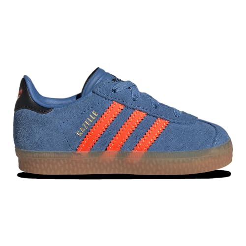 toddler adidas gazelle cf el (focus blue/solar orange)