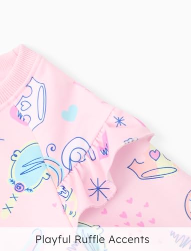Image of Disney Frozen Toddler Girl Outfits Long Sleeve Shirt and Pocket Pant Clothing Sets Fall Casual Pullover Dailywear