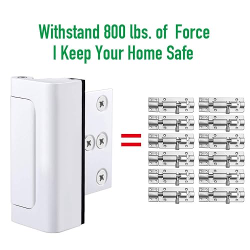 Home Security Door Reinforcement Lock Upgraded Front Door Locks for Kids Safety Withstand 800 lbs Metal Child Proof Door Latch Lock for Inside Door Top Extra Flip Lock High Deadbolt Lock Home Defender — view 2