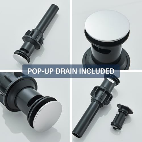 Mosson Bathroom Faucet Chrome Bathroom Sink Faucet with Pop-Up Drain & Deck Plate,Single Handle Bathroom Faucet for Sink 1 or 3 Hole Deck Mount by MOSSON - Image 4