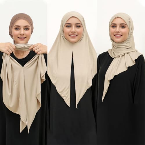 Easy Wear Modal Loop Instant Hijab Scarf for Muslim Jersey Islamic Triangle Scarf Headscarf Wraps Turban Head Cover4