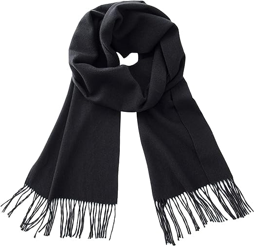 Men's Houndstooth Winter Pashmina Muffler (m-02_Black) (Free Size)-image-40