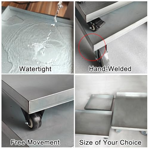 Bandeja de metal anti derrames con ruedas para aire acondicionado 4