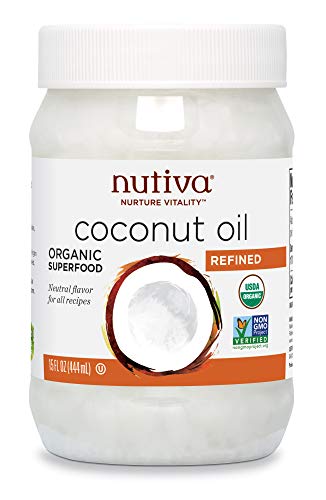 Nutiva Organic, Unrefined, Virgin Coconut Oil, 15 Fl Oz (Pack Of 1) & Organic, Steam Refined Coconut Oil From Non-Gmo, Sustainably Farmed Coconuts, 15 Fl Oz (Pack Of 1) #TOP4